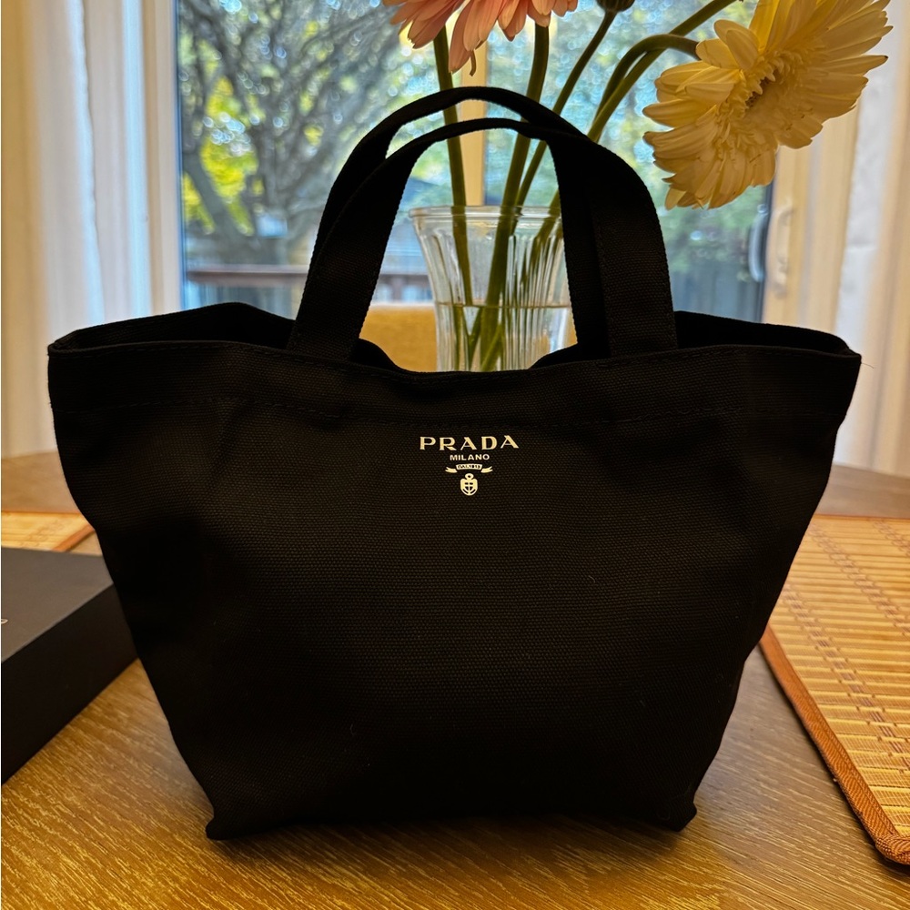 Prada Beauty Elegant Black Tote Bag / Cosmetic Bag